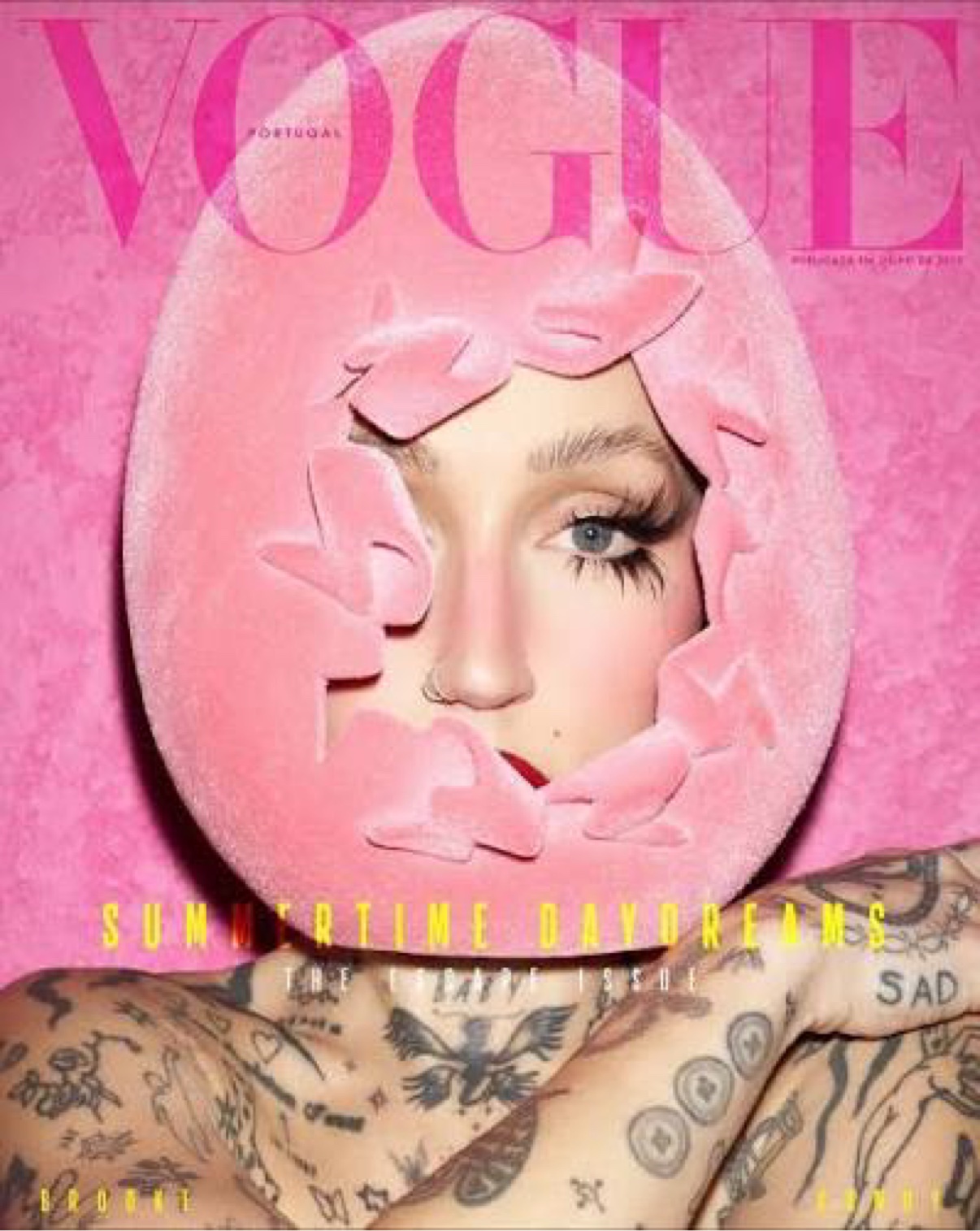 Brooke Candy on the cover of Vogue Portugal — pink cover, Summertime Daydreams, The Escape Issue